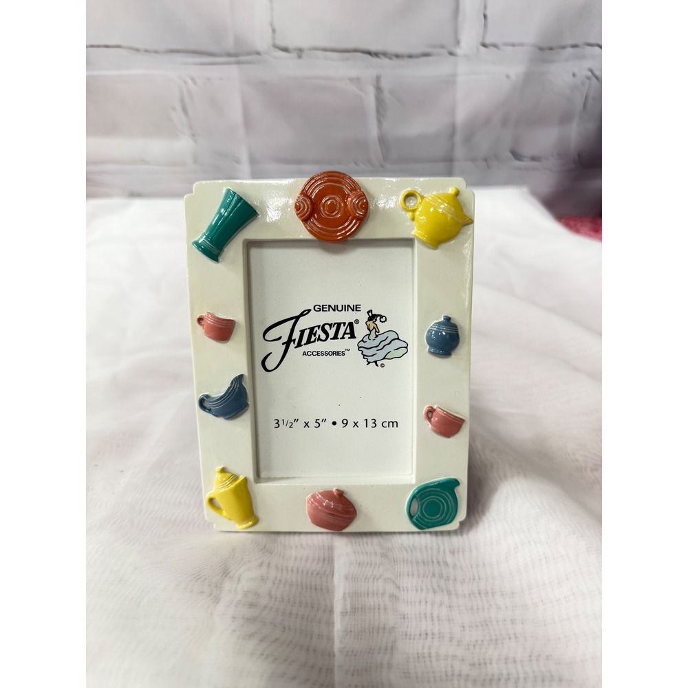 Genuine Fiesta Accessories Ceramic 3.5x5 Picture Frame Colorful Pottery 3D Art